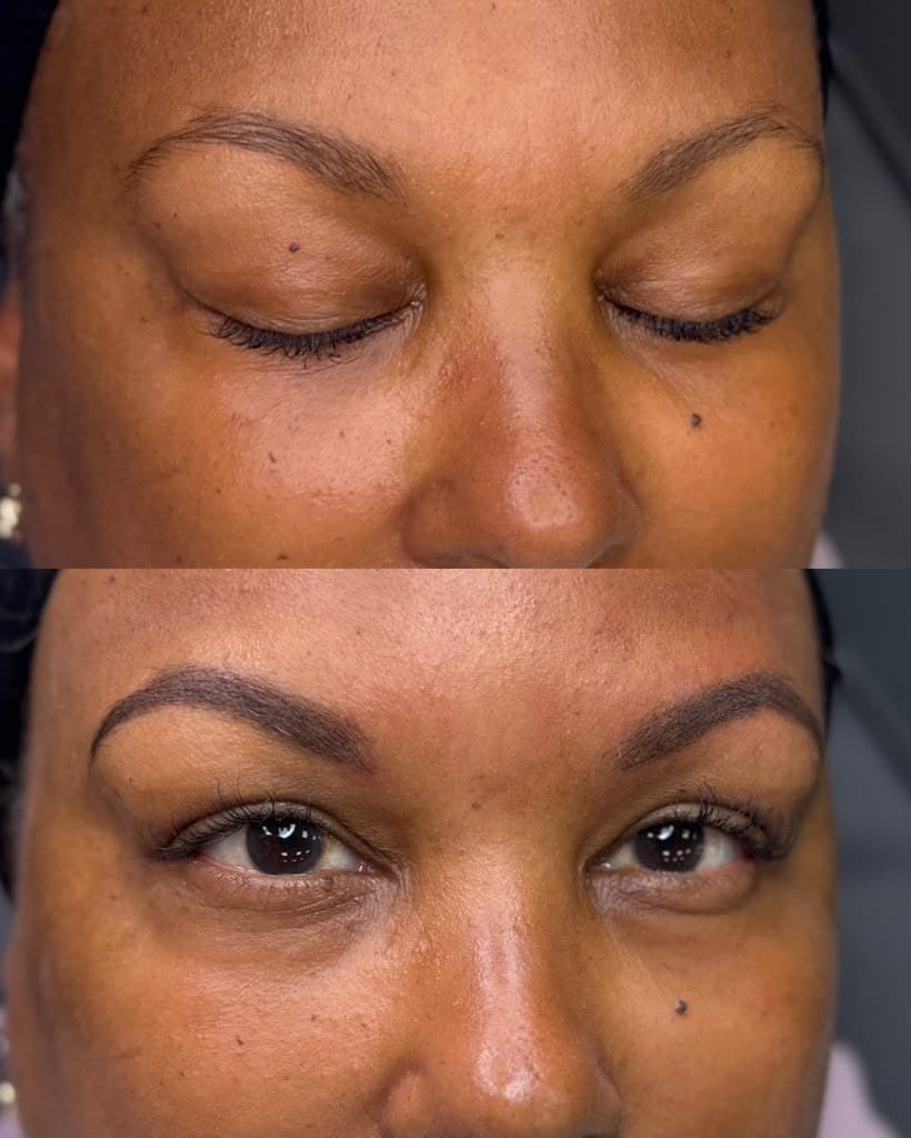 Powder Brows before and after